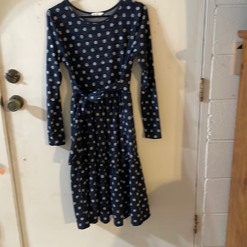 Long sleeve polka dot dress sold from the Bates Boutique